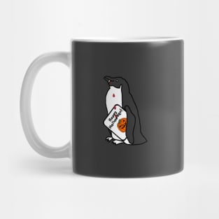 Small Vampire Penguin with Halloween Horror Card Mug